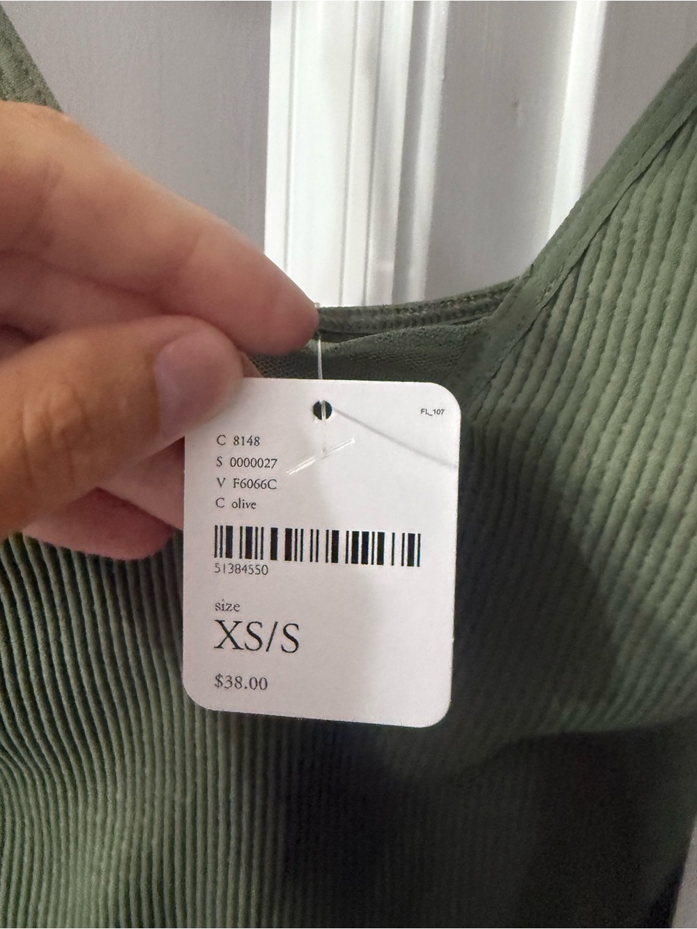 Free People Ribbed V-Neck Camisole in Olive - Picture 4 of 6